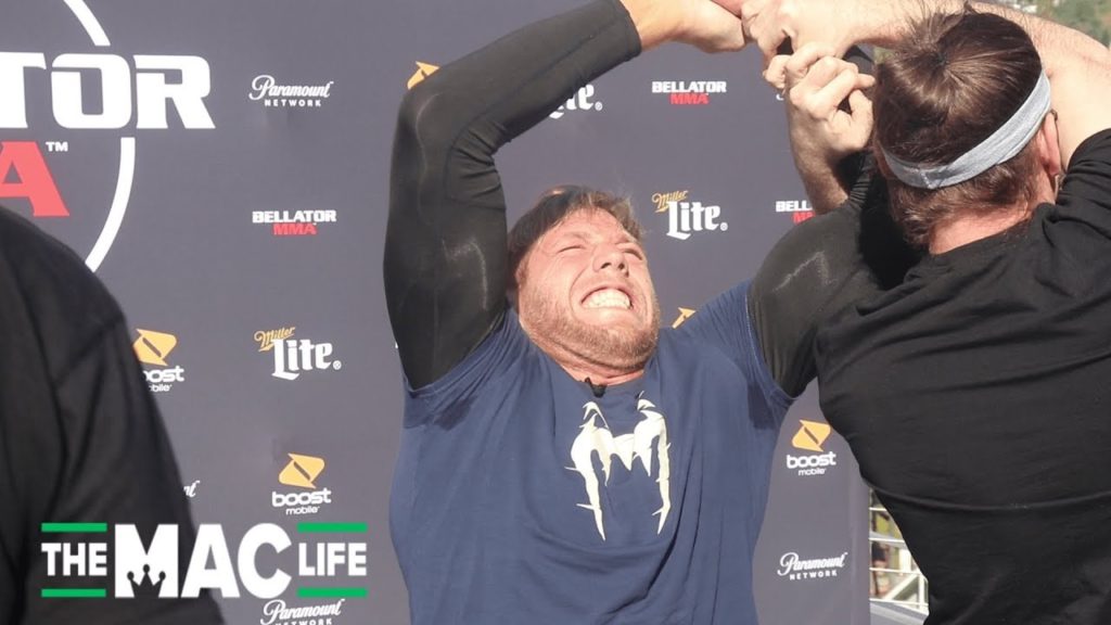 Jake Hager (Jack Swagger) Wrestles a Match During Bellator Open Workout
