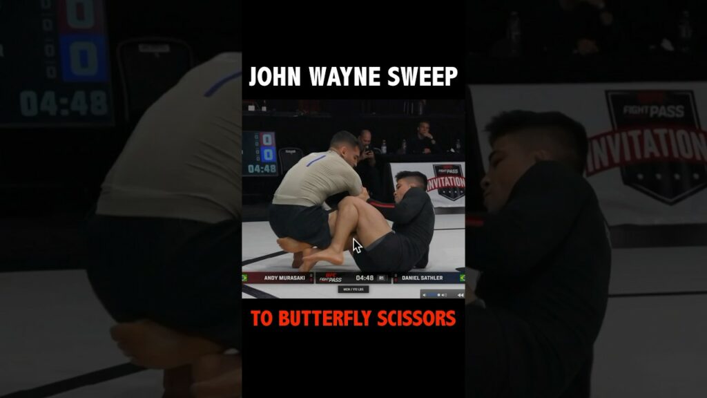 John Wayne sweep to Butterfly Scissors #bjj #nogi