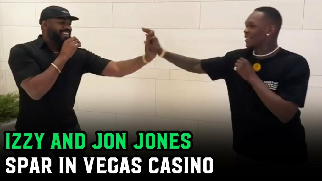 Jon Jones and Israel Adesanya spar in Vegas casino