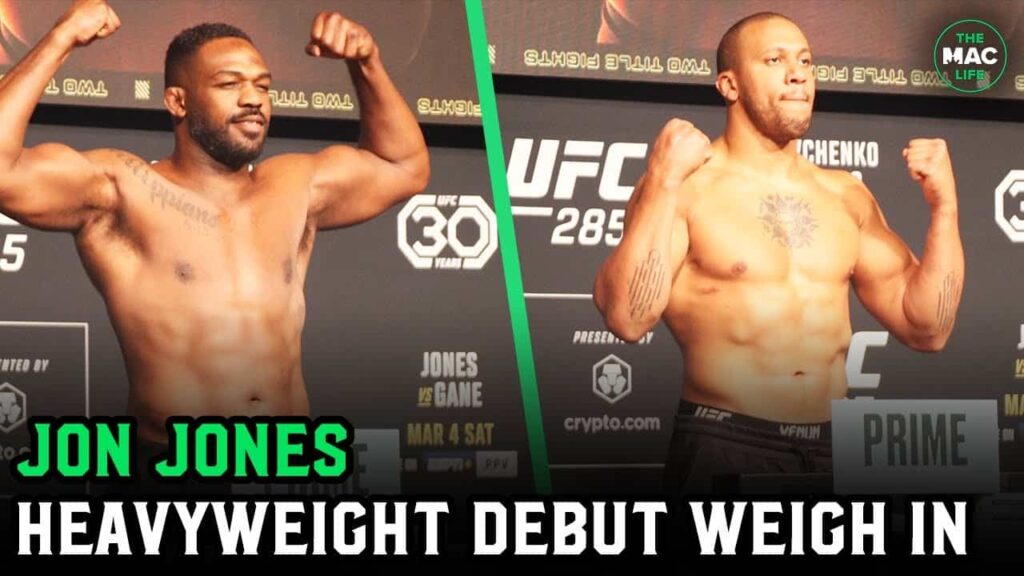 Jon Jones weighs MORE than Ciryl Gane for UFC heavyweight debut