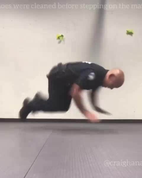 Jumping pushing by a police officer! @craighanaumi