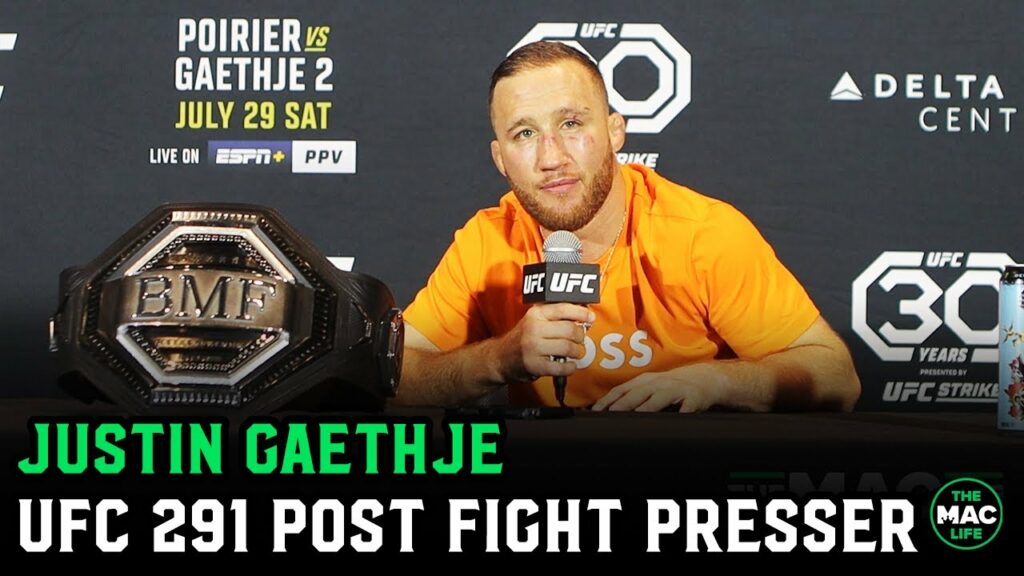 Justin Gaethje talks Dustin Poirier win; Responds to Conor McGregor | UFC 291 Post Fight Presser