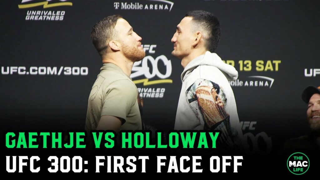 Justin Gaethje vs. Max Holloway Face Off | BMF title fight