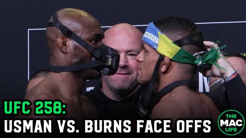 Kamaru Usman vs. Gilbert Burns Intense Face Off | UFC 258 Final Face Offs