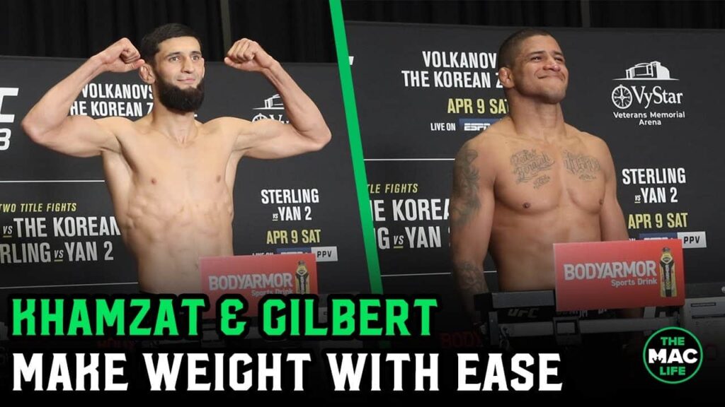 Khamzat Chimaev and Gilbert Burns make weight with ease for UFC 273 scrap