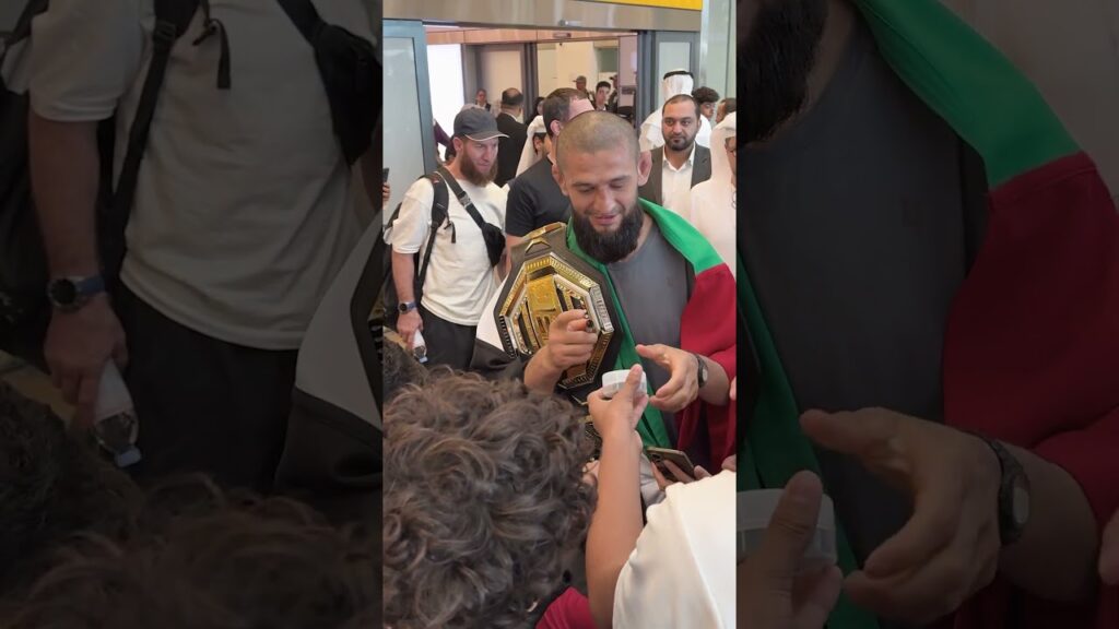 Khamzat Chimaev brought the belt back to his home! 🔥 #ufc319