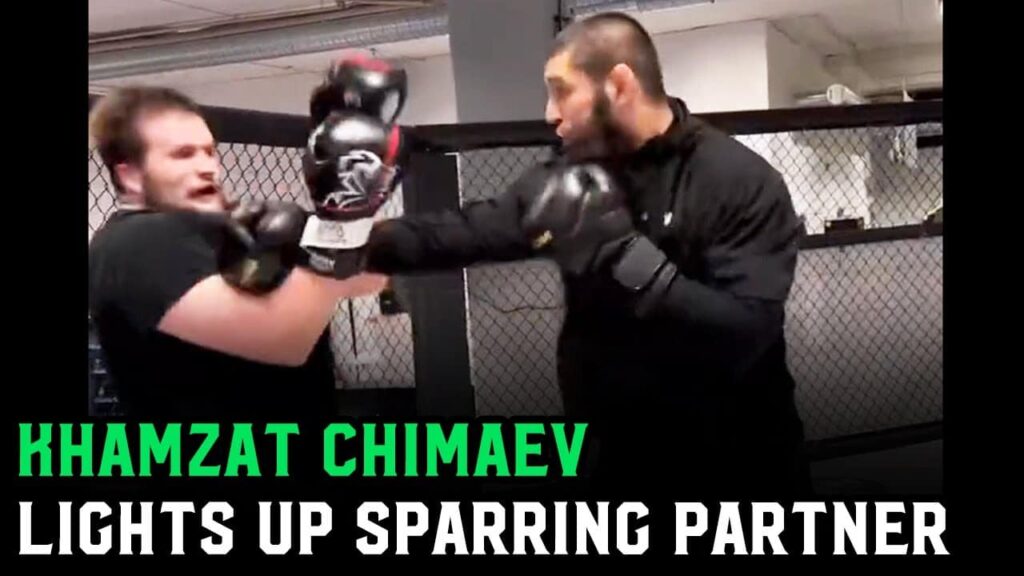 Khamzat Chimaev lights up sparring partner on feet