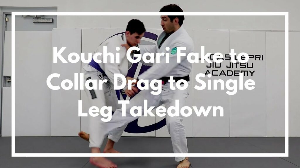Kouchi Gari Fake to Collar Drag to Single Leg Takedown