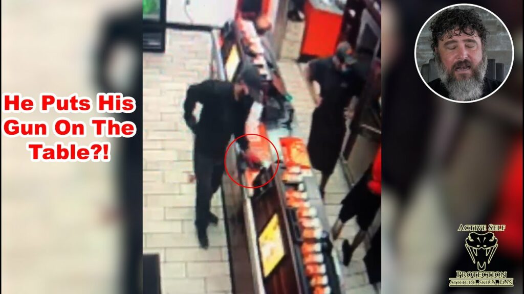 Man Puts Gun On TABLE While Robbing Pizza Shop