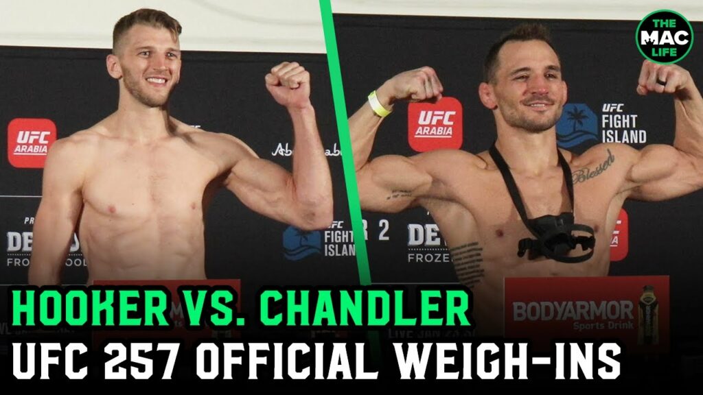 Michael Chandler weighs in ahead of UFC debut against Dan Hooker at UFC 257