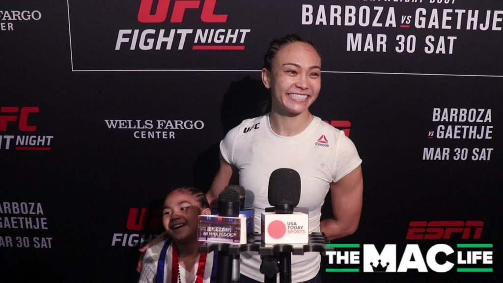 Michelle Waterson (and Daughter) react to win over Karolina Kowalkiewicz at UFC Philadelphia