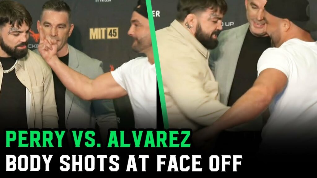 Mike Perry and Eddie Alvarez trade body shots during face off