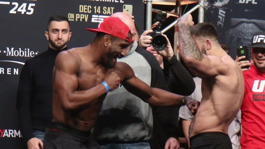 Mike Perry tells Geoff Neal to punch him in the stomach | UFC 245 Ceremonial Weigh-Ins