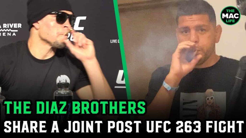 Nate and Nick Diaz share a joint at the UFC 263 Post Fight Press Conference