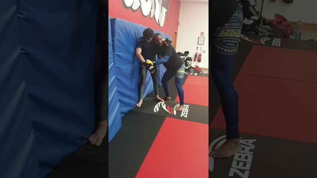 Nathan Jones (Mr Bag & Tag) MMA seminar - Putting opponent on the wall and lift takedown from the bk