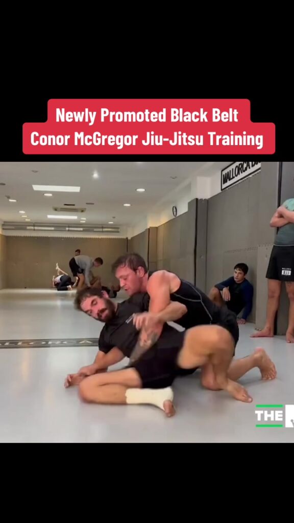 Newly Promoted Black Belt Conor McGregor gets an Armbar while training Jiu-Jits