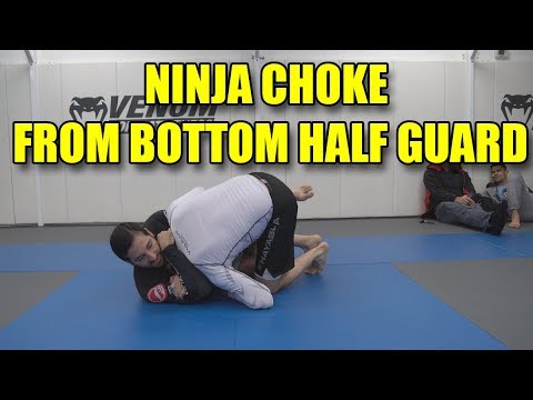 Ninja Choke from Bottom Half Guard