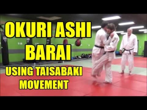 OKURI ASHI BARAI USING TAISABAKI MOVEMENT
