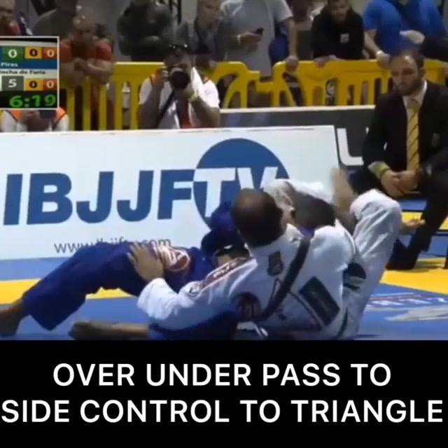 Over Under Pass to Side Control to Triangle