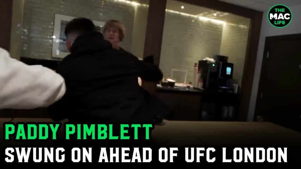 Paddy Pimblett confronted by Ilia Topuria ahead of UFC London
