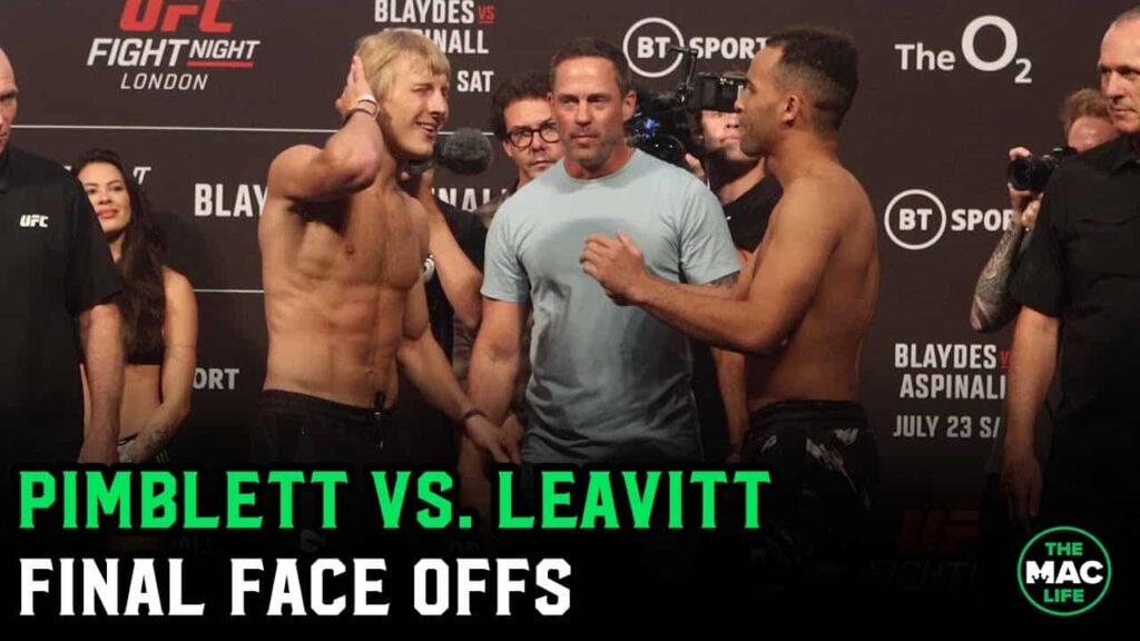 Paddy Pimblett mugs off Jordan Leavitt handshake at UFC London weigh-ins