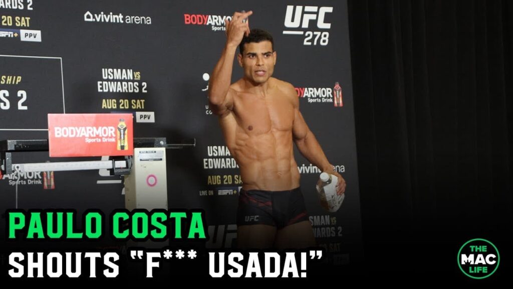 Paulo Costa shouts "F*** USADA" at UFC 278 Official Weigh-Ins