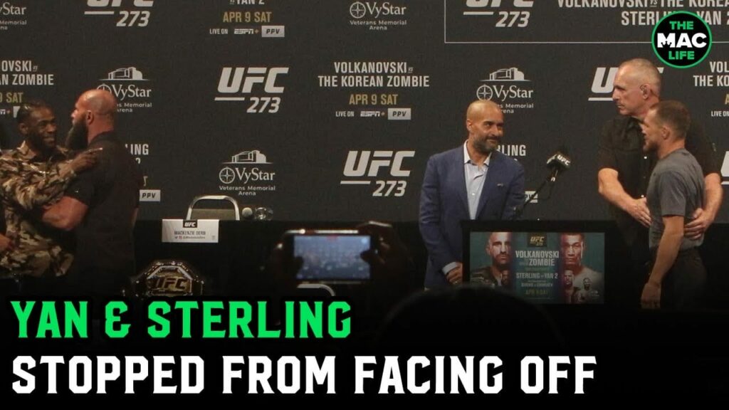 Petr Yan and Aljamain Sterling stopped from facing off at UFC 273 press conference