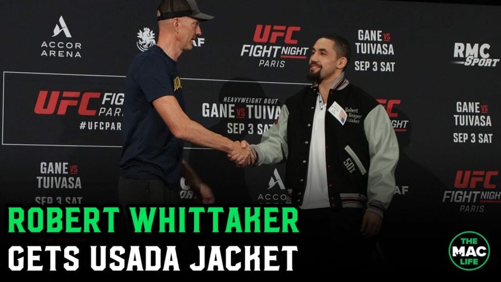 Robert Whittaker gets USADA clean test jacket: "My dad said if you have to cheat, don't play"