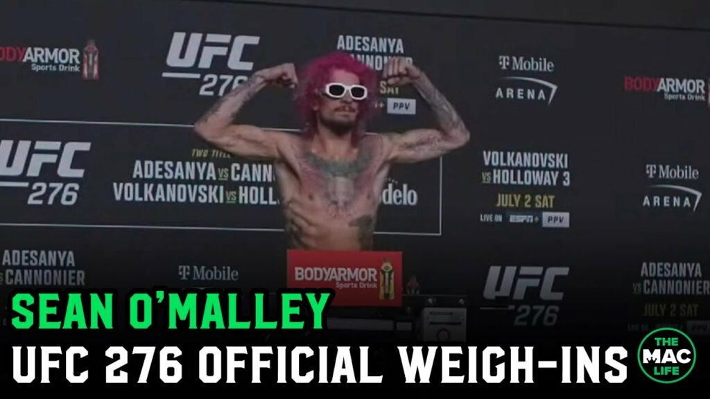 Sean O'Malley hits the scales at the UFC 276 Official Weigh-Ins