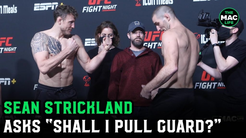 Sean Strickland asks Jack Hermansson "You want me to pull guard?" in Final Face Off