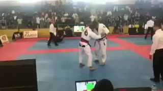Sick ankle pick to flying armbar