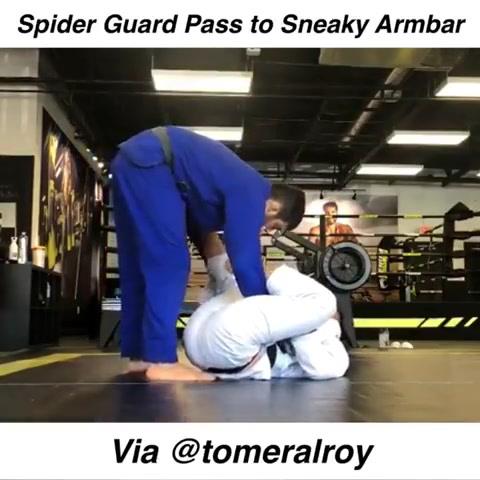 Spider Guard Pass to Sneaky Armbar