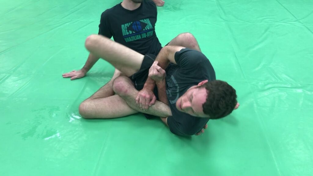Stepover straight ankle lock from the bottom (vs leg drag pass attempt)