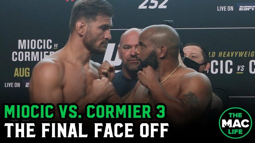 Stipe Miocic vs. Daniel Cormier share a joke during final face off | UFC 252