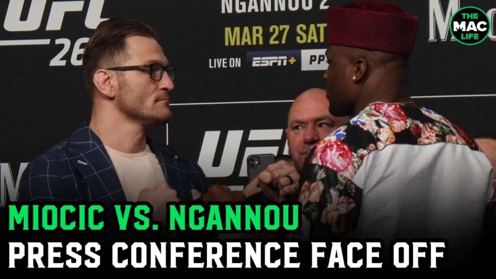 Stipe Miocic vs. Francis Ngannou Face Off | UFC 260 Press Conference