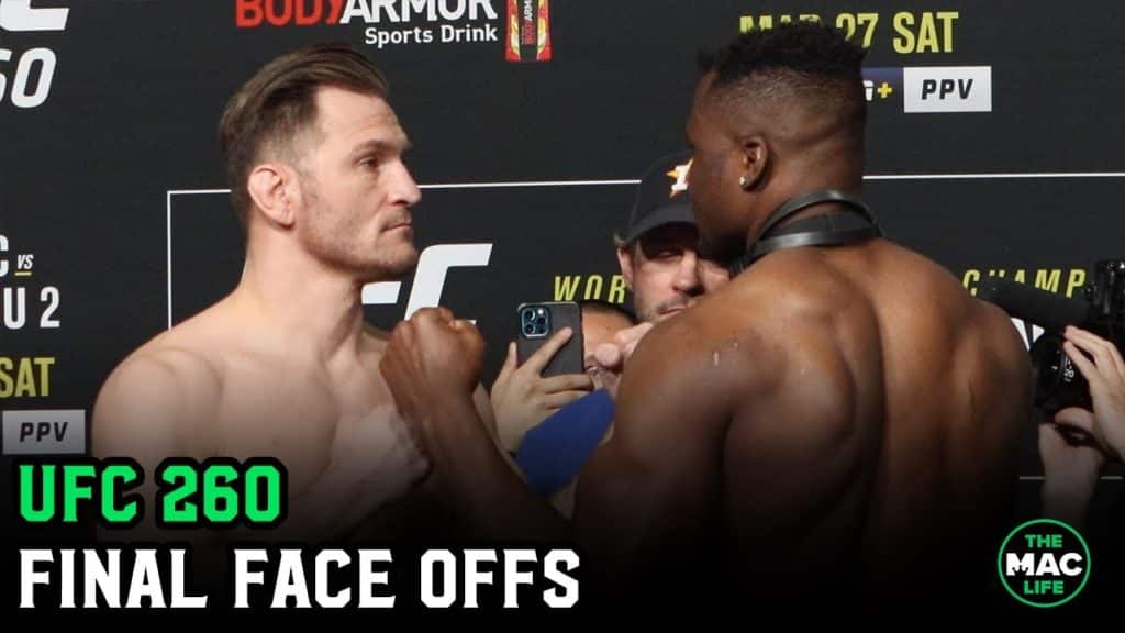 Stipe Miocic vs. Francis Ngannou Final Face Off | UFC 260 Official Weigh-Ins