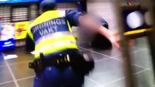 Swedish cop takedown to footsweep