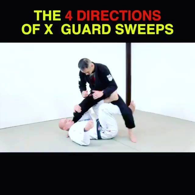 The 4 directions of every X guard sweep. credit Grapplearts