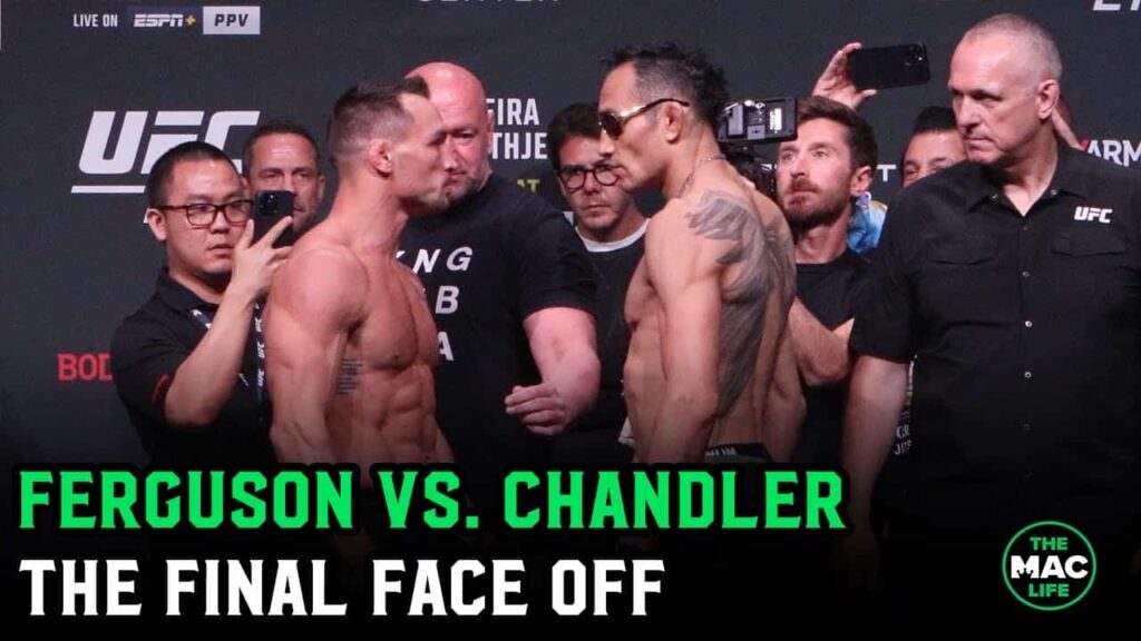 Tony Ferguson vs. Michael Chandler Final Face Off: Tony tries to make Mike flinch