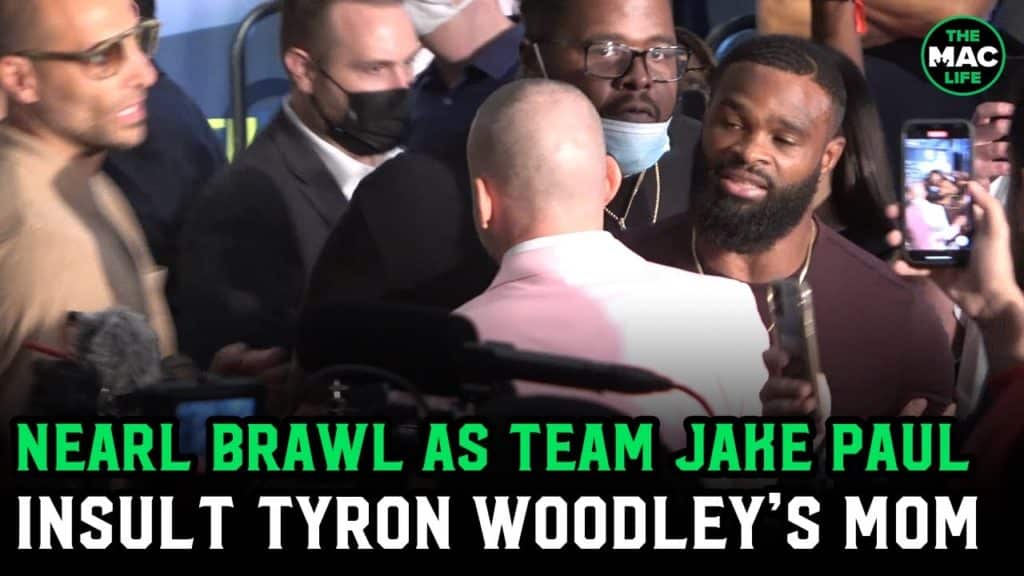 Tyron Woodley erupts and chaos ensues after Jake Paul team insult Momma Woodley