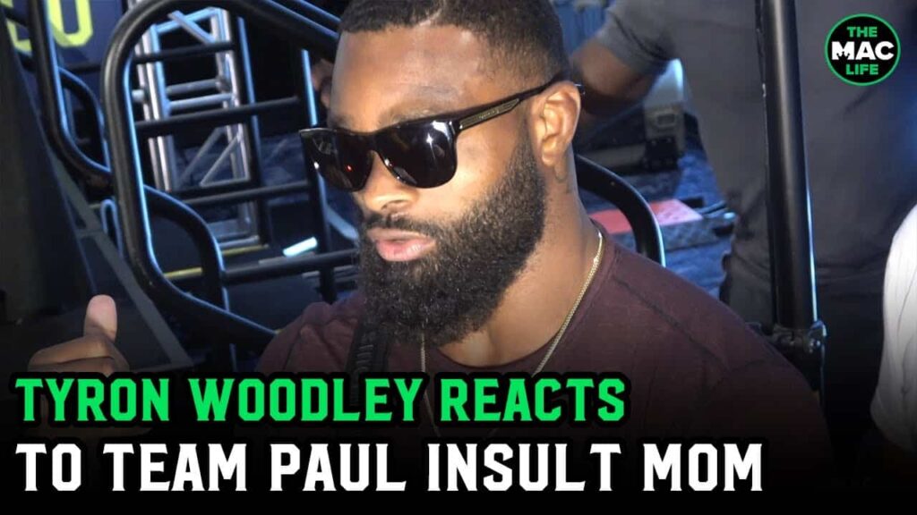 Tyron Woodley reacts to Jake Paul's team disrespecting his mother: "You'll see people disappear"