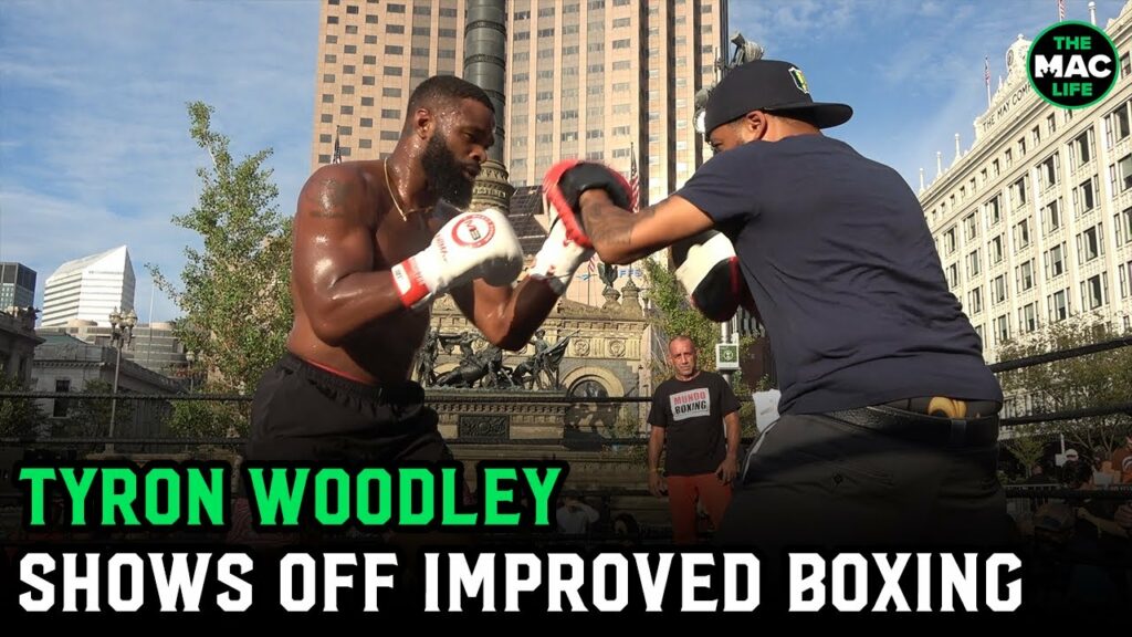 Tyron Woodley shows off rapid hands ahead of Jake Paul clash this week