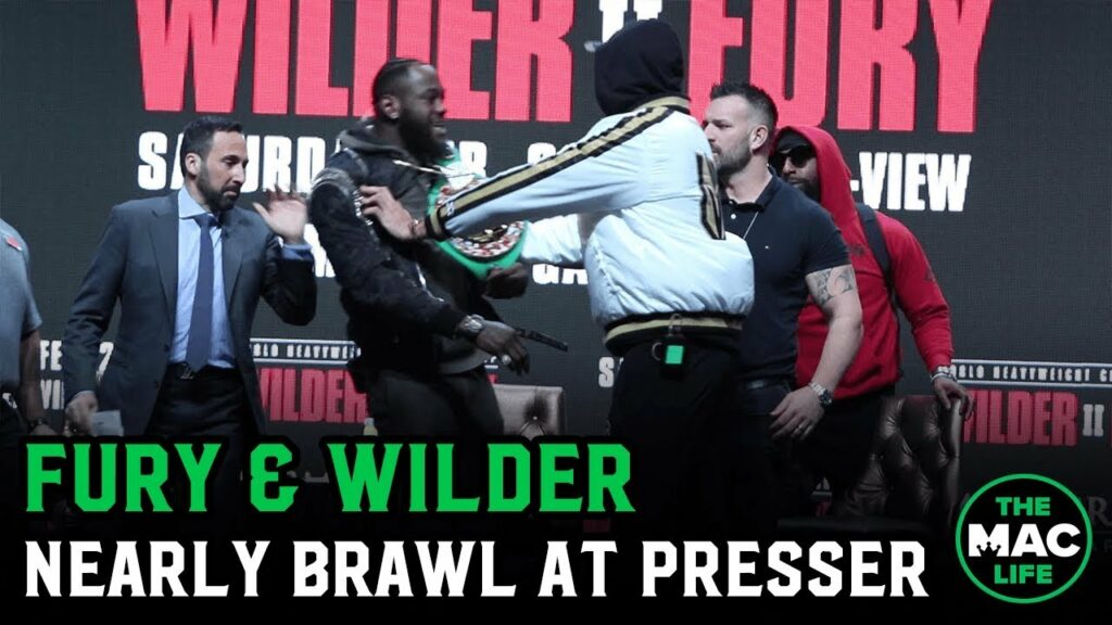 Tyson Fury and Deontay Wilder nearly brawl at pre-fight press conference