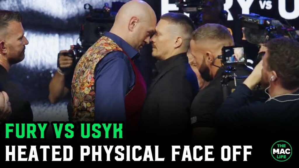 Tyson Fury vs. Oleksandr Usyk Physical Face Off: "Usyk's a f*****g p***y with an earring in!"