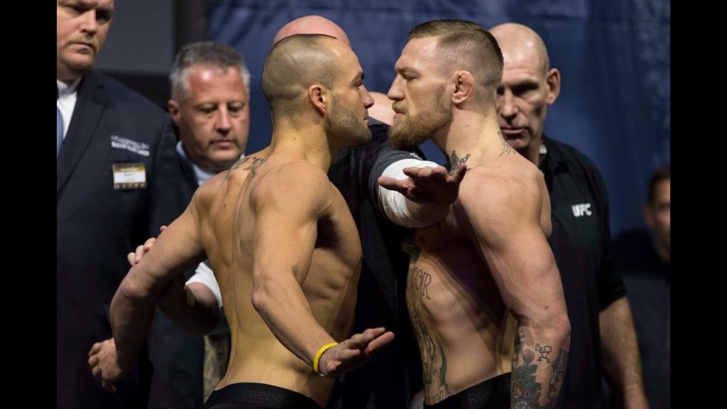 UFC 205 McGregor vs Alvarez Staredown.