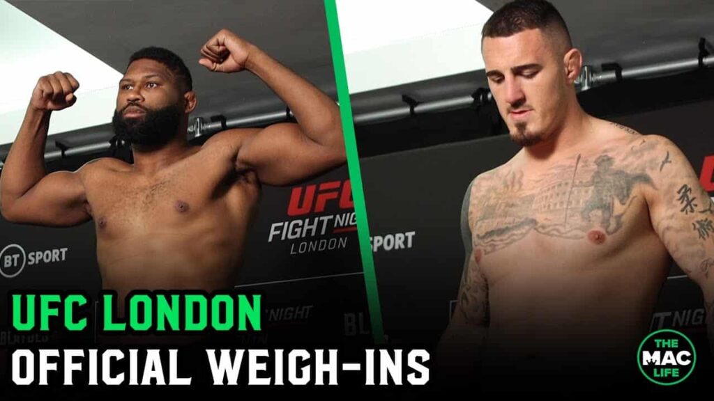 UFC London Official Weigh-Ins: Tom Aspinall vs. Curtis Blaydes