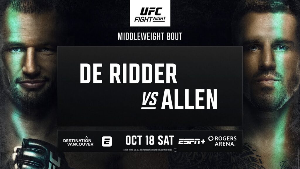 UFC Vancouver: De Ridder vs Allen - October 18th | Fight Promo