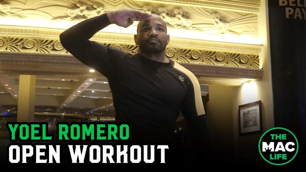 Yoel Romero swaps huge bodyslams with training partner at UFC 248 Open Workouts