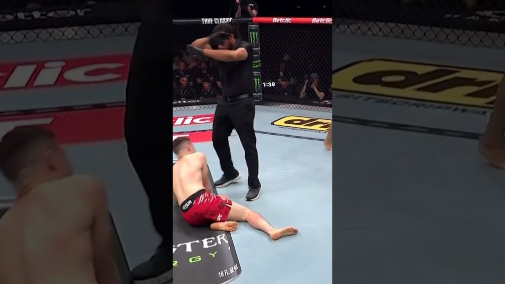 his leg was DESTROYED 🤢 #ufcparis