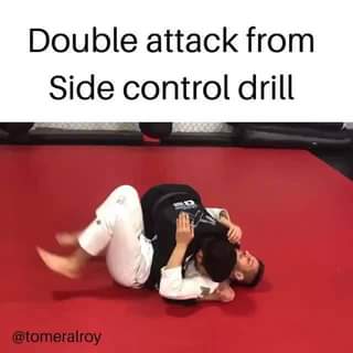 #repost by @tomeralroy⁣
 .⁣
 DOUBLE ATTACK FROM SIDE CONTROL⠀-⠀A great drill for...